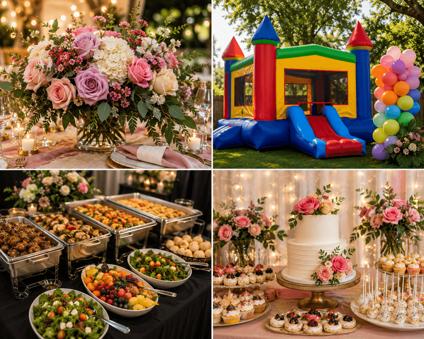 Florals, catering, and event setups from Gleevent partners